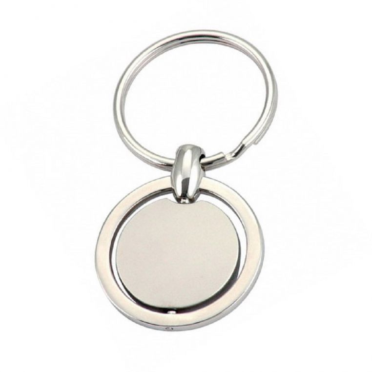 Брелок металевий Ø35 мм поворотний