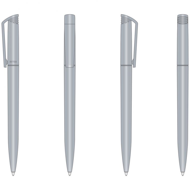 Ручка пластикова 'Flip Silver' (Ritter Pen) поворотна - Зображення 3