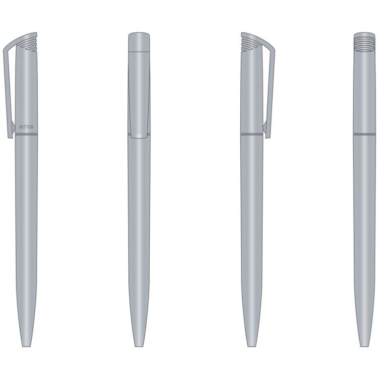 Ручка пластикова 'Flip Silver' (Ritter Pen) поворотна - Зображення 4