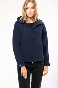 LADIES` DETACHABLE HOODED SOFTSHELL JACKET