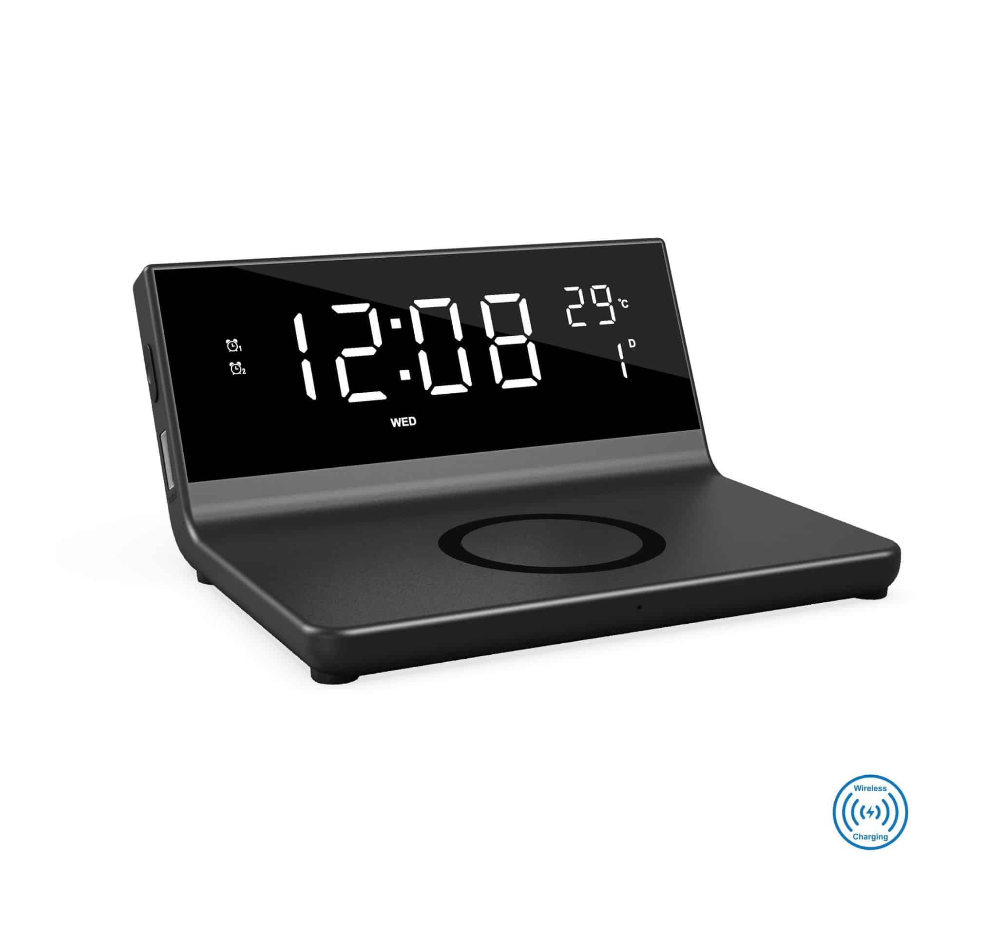 Бездротовий зарядний пристрій з годинником Cyber, TM TEG